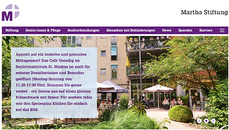 Website für Martha Stiftung